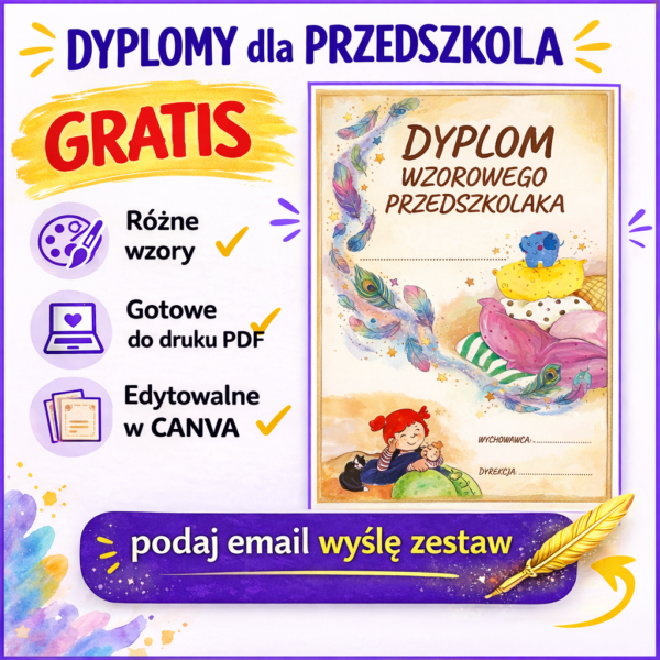 GRATIS : ) Dyplomy dla przedszkolaków Dobre Czytanki