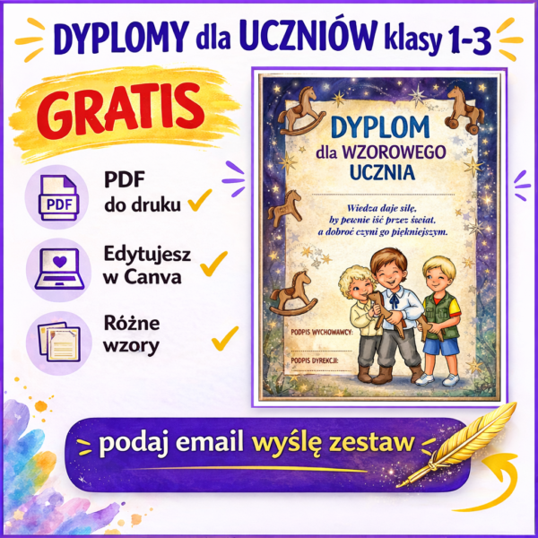 GRATIS : ) Dyplomy dla uczniów klasy 1-3 Dobre Czytanki